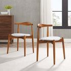 Modway Stalwart Dining Side Chairs - Dark Walnut/White - 2 Pack-Assembly required