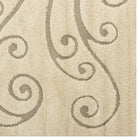 Modway Jubilant Sprout Scrolling Vine Shag Area Rug - 8 ft W x 10 ft L - Creame/Beige-Distinctive High-Low Texture