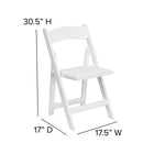 Flash Furniture HERCULES Series White Wood Folding Chair with Vinyl Padded Seat-Designed for Indoor and Outdoor Use