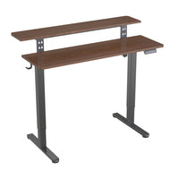 Uplite Electric Height Adjustable Standing Desk with Adjustable Shelf Desktop - Brown-Easy up-and-down control provides height adjustment from 28.4"-46.5"/72- 118cm, allowing effortless shift from sitting to standing working position