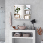 Kleankin Wall Mount Medicine Cabinet with Mirror - White-Wall-mounted design is space-saving