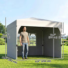 Outsunny 9.6 ft W x 9.6 ft L Pop Up Canopy Tent with 3 Sidewalls - 1-Button Push - Light Grey-Top vent for better airflow and heat dissipation