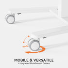 ShoppingAll Airlift Pneumatic Height Adjustable Sit-Stand Mobile Computer Cart - White-7