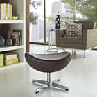 Modway Glove Leather Ottoman - Brown-Molded Fiberglass Frame