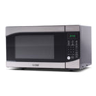 Commercial Chef 0.9 cu. ft. 900W Countertop Microwave - Black-10 Power Levels: Our compact microwave (19" x 14.38" x 11") has 10 outstanding heating settings. This microwave with timer includes a kitchen clock and safety door lock.