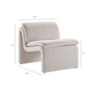 Modway Lume Boucle Upholstered Armless Accent Chair - Parchment-Boucle Fabric Upholstery