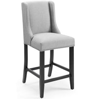 Modway Baron Upholstered Fabric Counter Stool - Light Gray-Elegant Modern Counter Stool