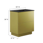 Modway Quantum 30" Bathroom Vanity - Black/Gold-8" Centerset Holes