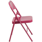 Flash Furniture HERCULES ColourBURST Series Shockingly Fuchsia Triple Braced & Double-Hinged Metal Folding Chair-Shockingly Fuchsia Frame Finish