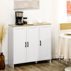 HOMCOM Modern 35.4" L Buffet Cabinet with Storage - White-Versatile use as sideboard or living room cabinet