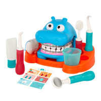Battat Hippodentist-Dentist Play Set: Keep a happy hippo's teeth clean with a colour-changing dentist playset for kids