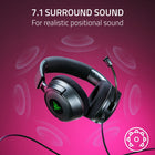 Razer Kraken V4 X Wired Gaming Headset with Retractable Razer -  HyperClear Cardioid Mic-Hybrid fabric and leatherette memory foam cushions, all-day comfort and noise isolation