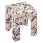 Modway Valen Square Indoor/Outdoor Patio Arched Concrete Side Table - Red Marble-8