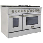 Kucht 48" KNG Series Pro Style Natural Gas Range - Stainless Steel-Full stainless steel range with a professional handle for the ultimate cooking experience