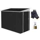 Outsunny Lean-to Outdoor Shed with Lock - 4' x 8' - Dark Grey-Steel structure provides reliable support and is resistant to rust 