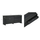 Manhattan Comfort Linda 72" Modern 6-Drawer Double Dresser - Charcoal Grey-Minimalist low-profile design with smooth, rounded drawer fronts for a soft modern aesthetic