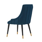 Manhattan Comfort Eda 22.83" Modern Velvet Upholstered Dining Chair - Midnight Blue - Set of 2-Commercial Grade Tested with Weight Capacity of 330 lb