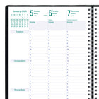 Blueline 2026 Timanager 13-Month 7-Day Weekly/Monthly Planner - 11" x 8-1/2" - Black - English-Tear-off corners