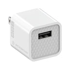 Scosche Supercube 12W Single USB-A Portable Home Charger - White-Fold-Out prongs for easy storage and travel
