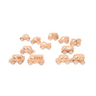 TickiT Natural Wooden Vehicles - Set of 12-Imaginative play: Use the engraved graphics to introduce different forms of transport and the roles they play. Create traffic jams or use the functional trailer hitch to tow a friend to safety!