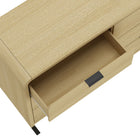 Manhattan Comfort Grace 60" Modern Double Dresser - Natural Oak/Black-Crafted with smooth solid wood rounded corners and a minimalist silhouette for a modern yet classic appeal.