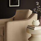 Modway Liora Performance Velvet Armchair - Taupe-360 Degree Metal Swivel