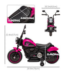 Aosom 6V Kids Electric Ride-On Motorcycle with Training Wheels - Pink-Removable training wheels for practice 