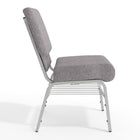Flash Furniture HERCULES Series 21"W Church Chair with Book Rack - Silver Vein Frame - Grey Fabric-Waterfall Seat reduces pressure on your legs