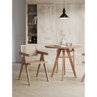 Manhattan Comfort Hamlet 19.67" Industry Chic Dining Arm Chair - Nature-Fine Natural Cane Made from Authentic Wooden Rattan