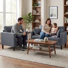 HOMCOM 55" Loveseat Sofa with Spring Cushion - Dark Grey-Reinforced metal and multi-layer board frame supports up to 528 lb securely  