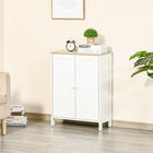 HOMCOM 23.6" L Kitchen Storage Cabinet - Double-Doors - White-Magnetic door for easy opening and closing