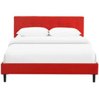 Modway Linnea Full Bed - Atomic Red-Non-Marking Foot Caps