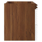 Modway Render 30" Wall-Mount Bathroom Vanity Cabinet - White/Walnut-Full-Extension Drawers