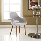 Modway Aegis Dining Armchair - Light Grey-Patterned twill fabric