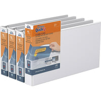 QuickFit Heavy Duty Legal Landscape Spreadsheet Binder - Round Ring - 1.5" - White - 4 Pack-3 Ring Binder