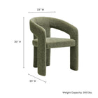 Modway Oslo Barrel Fabric Upholstered Dining Accent Chair - Leaf-OEKO-TEX® STANDARD 100 Certified Upholstery