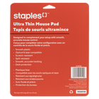 Staples Tech Ultra-Thin Mouse Pad - 21cm x 21cm x 0.1cm - Black-Scratch-resistant surface