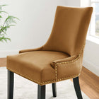 Modway Marquis Performance Velvet Dining Chairs - Cognac - 2 Pack-Studded Nailhead Trim