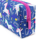 Fashion Stationery Magic Unicorns Pencil Case - Blue/Multicolour-Secure zipped compartment