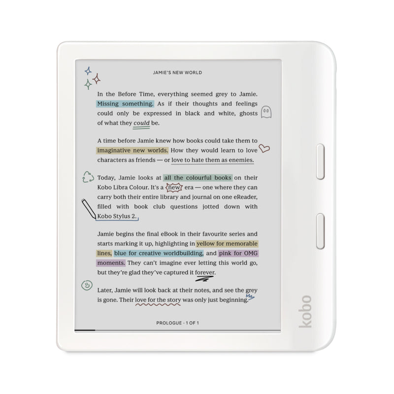 Kobo Libra Colour eReader - White | staples.ca