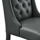 Modway Baronet Button Tufted Vegan Leather Dining Chair - Grey-8