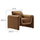 Modway Waverly Performance Velvet Armchair - Brown-Performance Velvet Upholstery