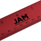JAM Paper Strong Aluminum Ruler - 12" - Red Metallic-Size: 12 Inches long / 1 Foot ruler