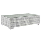 Modway Convene Outdoor Patio Coffee Table - Light Grey-Synthetic Rattan Weave