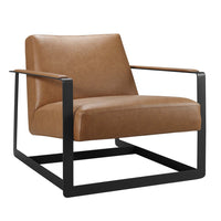 Modway Seg Vegan Leather Accent Chair - Tan-Modern Guest Reception Chair