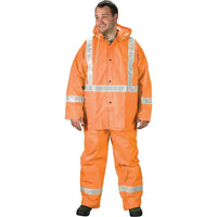 SCN Industrial Tornado Traffic Rain Suit, Pvc, 2X-Large, High Visibility Orange - 3 Pack-Colour: High Visibility Orange