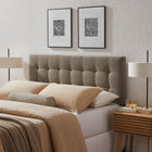 Modway Lily Upholstered King Size Headboard - Taupe-Biscuit Tufted Design