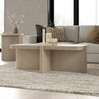 Hudson&Canal Laguna 45" Wide Rectangular Coffee Table - Alder White-Clean with a soft, dry cloth and no harsh chemicals or abrasive cleaning materials