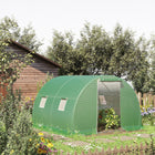 Outsunny Walk-In Tunnel Greenhouse - 10' x 10' x 7' - Practical plastic cover offers UV protection
 