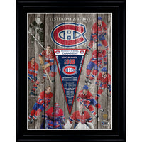 Montreal Canadiens Yesterday & Today Collage Frame - Framed Print - 28" x 36"-Premium print framed